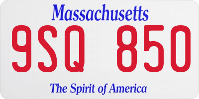 MA license plate 9SQ850