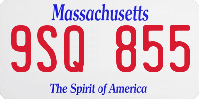 MA license plate 9SQ855