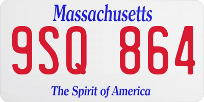 MA license plate 9SQ864