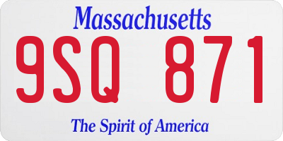 MA license plate 9SQ871