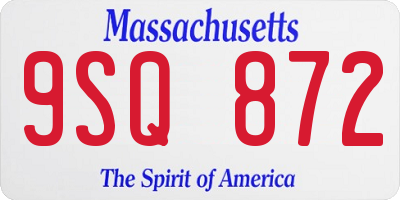 MA license plate 9SQ872