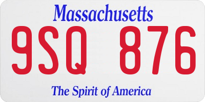 MA license plate 9SQ876