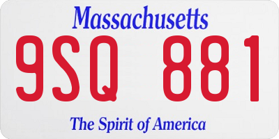 MA license plate 9SQ881