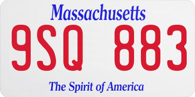 MA license plate 9SQ883