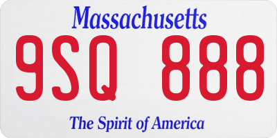 MA license plate 9SQ888