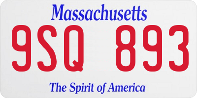 MA license plate 9SQ893