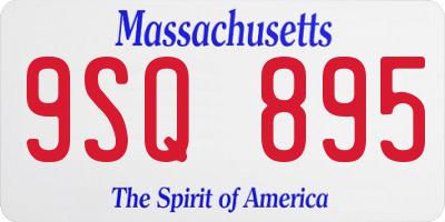 MA license plate 9SQ895