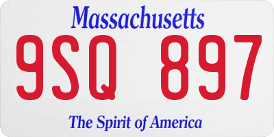 MA license plate 9SQ897