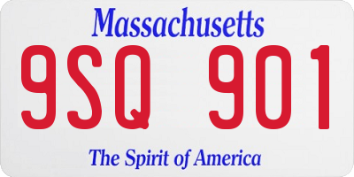 MA license plate 9SQ901
