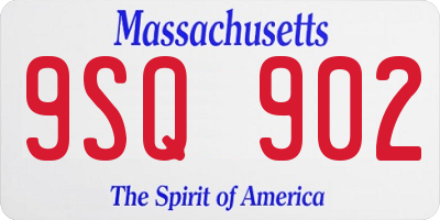 MA license plate 9SQ902