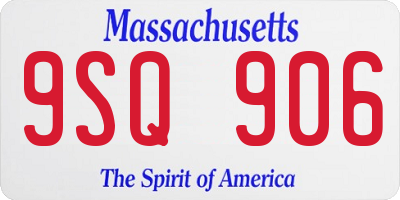 MA license plate 9SQ906
