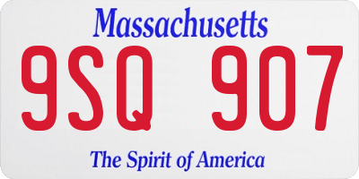 MA license plate 9SQ907