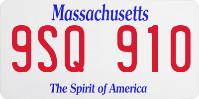 MA license plate 9SQ910