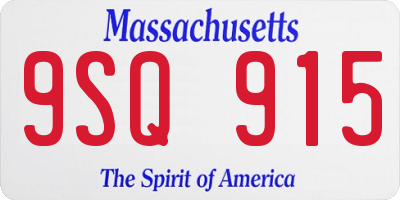 MA license plate 9SQ915