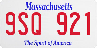 MA license plate 9SQ921