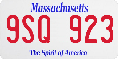 MA license plate 9SQ923