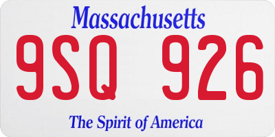 MA license plate 9SQ926
