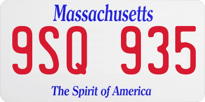 MA license plate 9SQ935