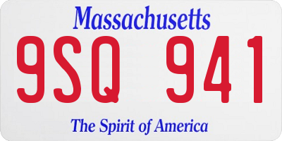 MA license plate 9SQ941