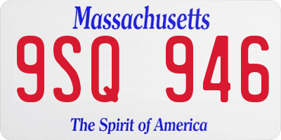 MA license plate 9SQ946
