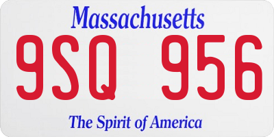 MA license plate 9SQ956