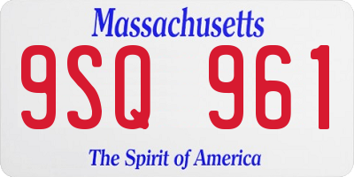 MA license plate 9SQ961