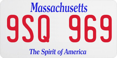MA license plate 9SQ969