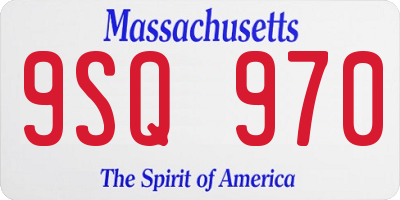 MA license plate 9SQ970