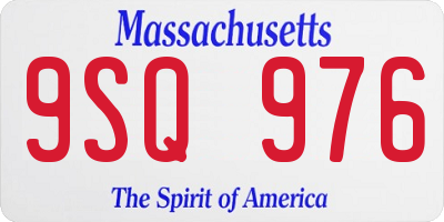 MA license plate 9SQ976