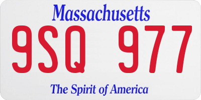 MA license plate 9SQ977