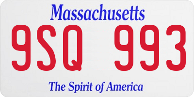 MA license plate 9SQ993