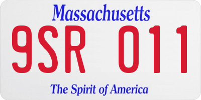MA license plate 9SR011