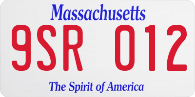MA license plate 9SR012