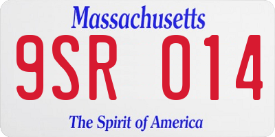 MA license plate 9SR014