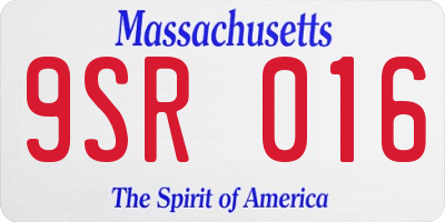 MA license plate 9SR016