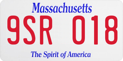 MA license plate 9SR018