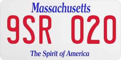 MA license plate 9SR020