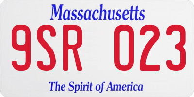 MA license plate 9SR023