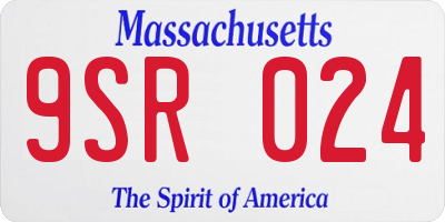 MA license plate 9SR024