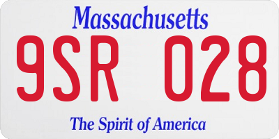MA license plate 9SR028