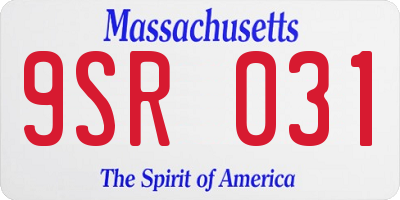 MA license plate 9SR031