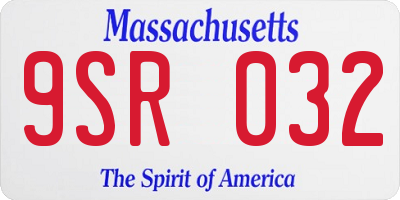 MA license plate 9SR032