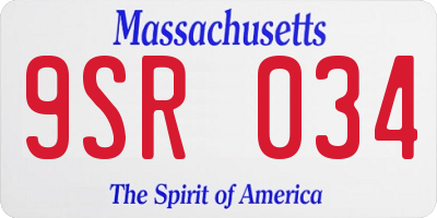 MA license plate 9SR034