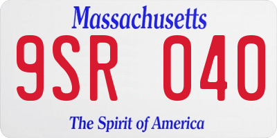 MA license plate 9SR040