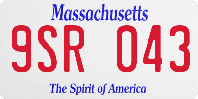 MA license plate 9SR043