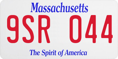 MA license plate 9SR044