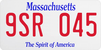 MA license plate 9SR045