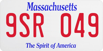 MA license plate 9SR049