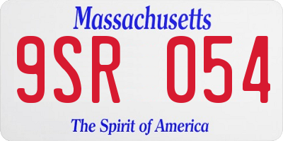 MA license plate 9SR054