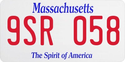 MA license plate 9SR058